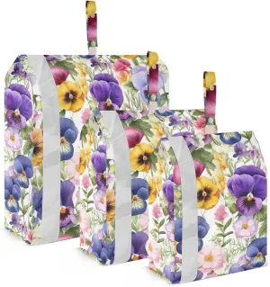 Watercolor Flowers Orchid Leaves Packing Cubes for Travel 3 Set Travel Packing Organizers Suitcase Organizer Bags Set for Carry On