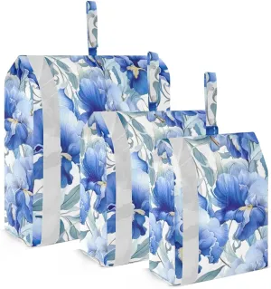 Watercolor Wildflower Floral Blue Packing Cubes for Travel 3 Set Packing Travel Organizer Cubes Luggage Cubes for Suitcase
