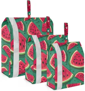 Watermelon Dark Green Packing Cubes for Travel 3 Set Travel Compression Bags Suitcase Organizer for Travel Essentials