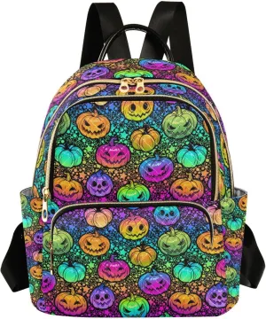 Women Fashion Backpack Neon Cute Pumpkin Travel Bag Compact Daily Bag Diaper Bag Everyday Use