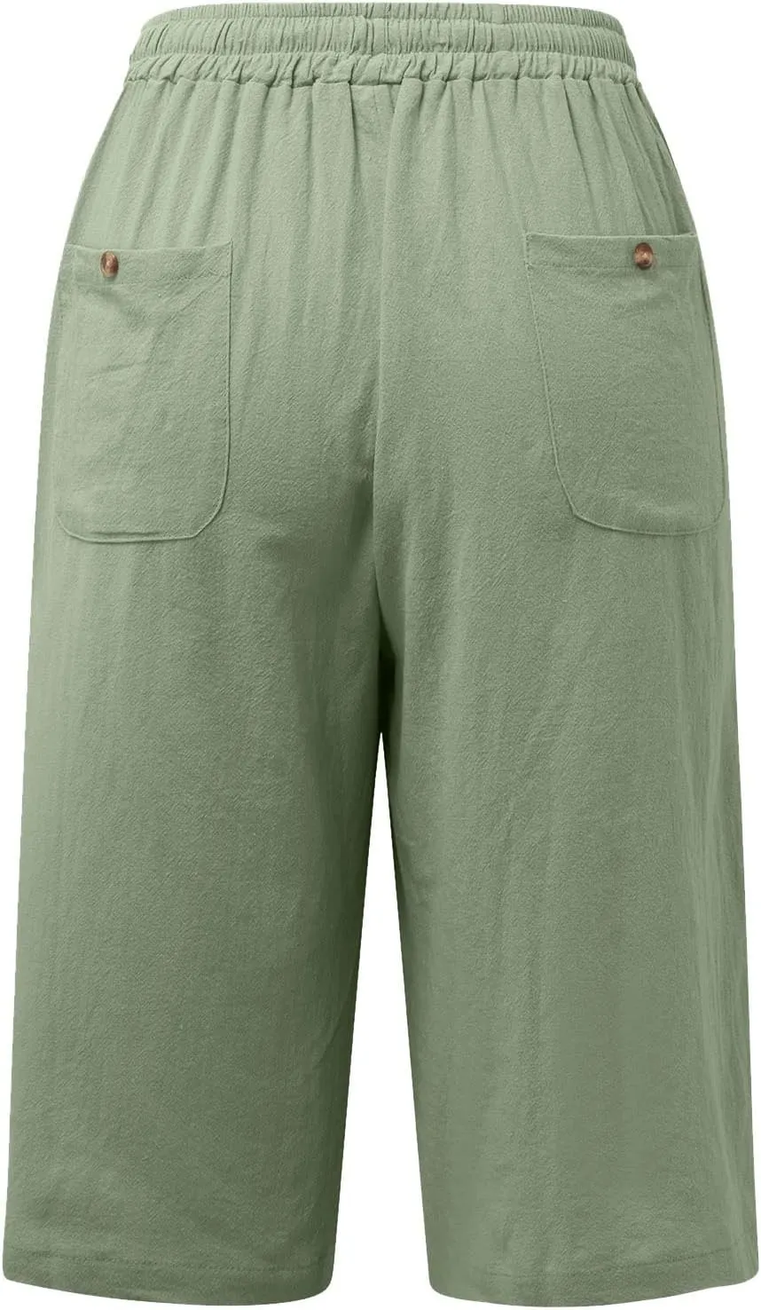 Women Linen Blend Summer Fashion Pant Trousers High Waist Wide Leg Loose Fit Palazzo Pants Business Work