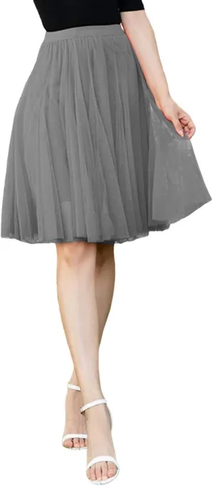 Women Midi Skirts Dressy High Knee Length Skirt Pleated Skirt Dancing Womens High Waist A Line Skirt for Summer