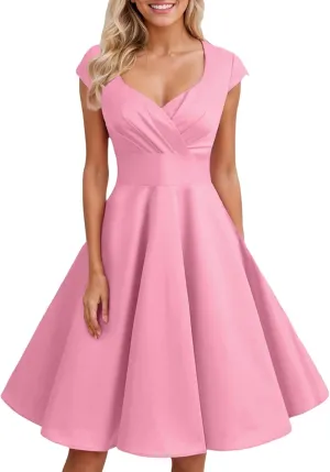 Women Short 1950s Retro Vintage Cocktail Party Swing Dresses Plus Size Woman Evening Dresses