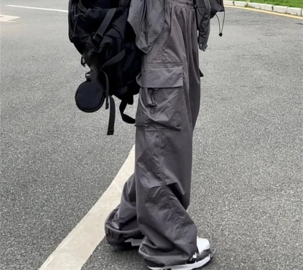 Women Streetwear Oversize Pockets Cargo Trousers Harajuku Wide Leg Loose Sweatpants