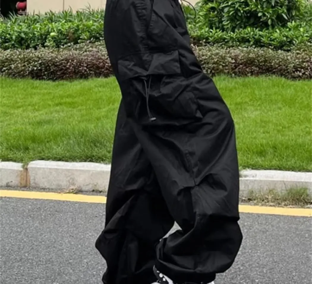 Women Streetwear Oversize Pockets Cargo Trousers Harajuku Wide Leg Loose Sweatpants