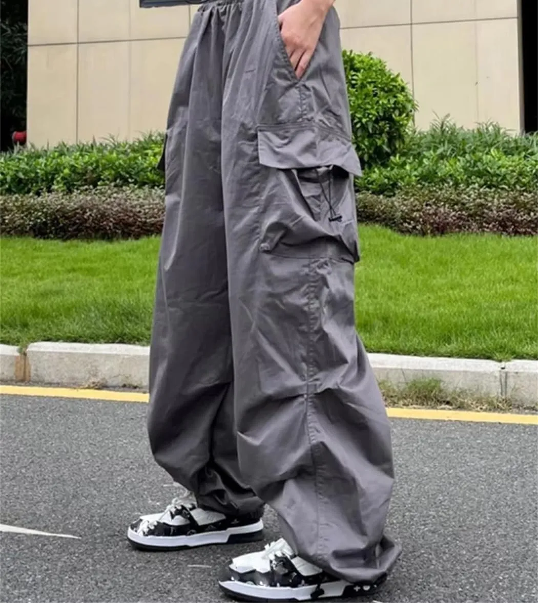 Women Streetwear Oversize Pockets Cargo Trousers Harajuku Wide Leg Loose Sweatpants