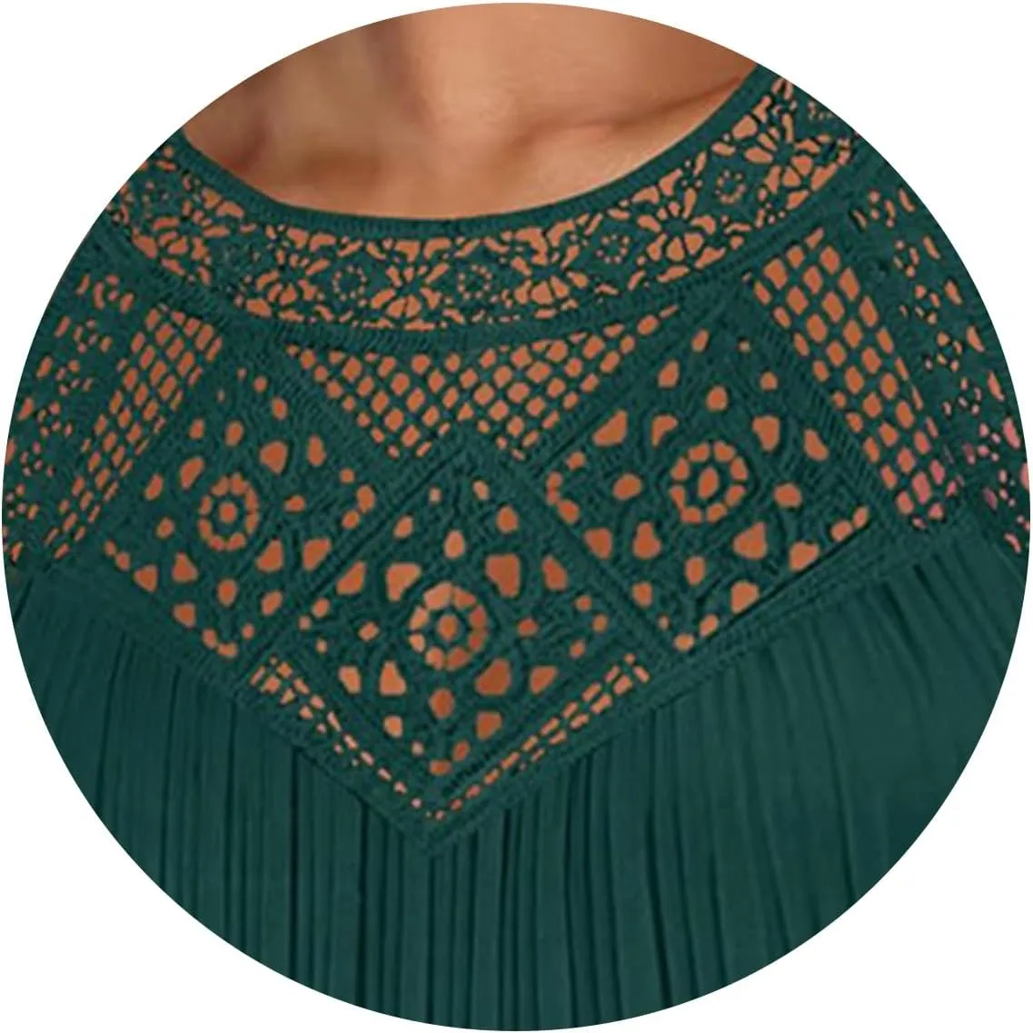 Women's 2025 Lace Hollow Out Halter Mini Dresses Casual Sleeveless Flowy Ruffle Beach Vacation A line Dress