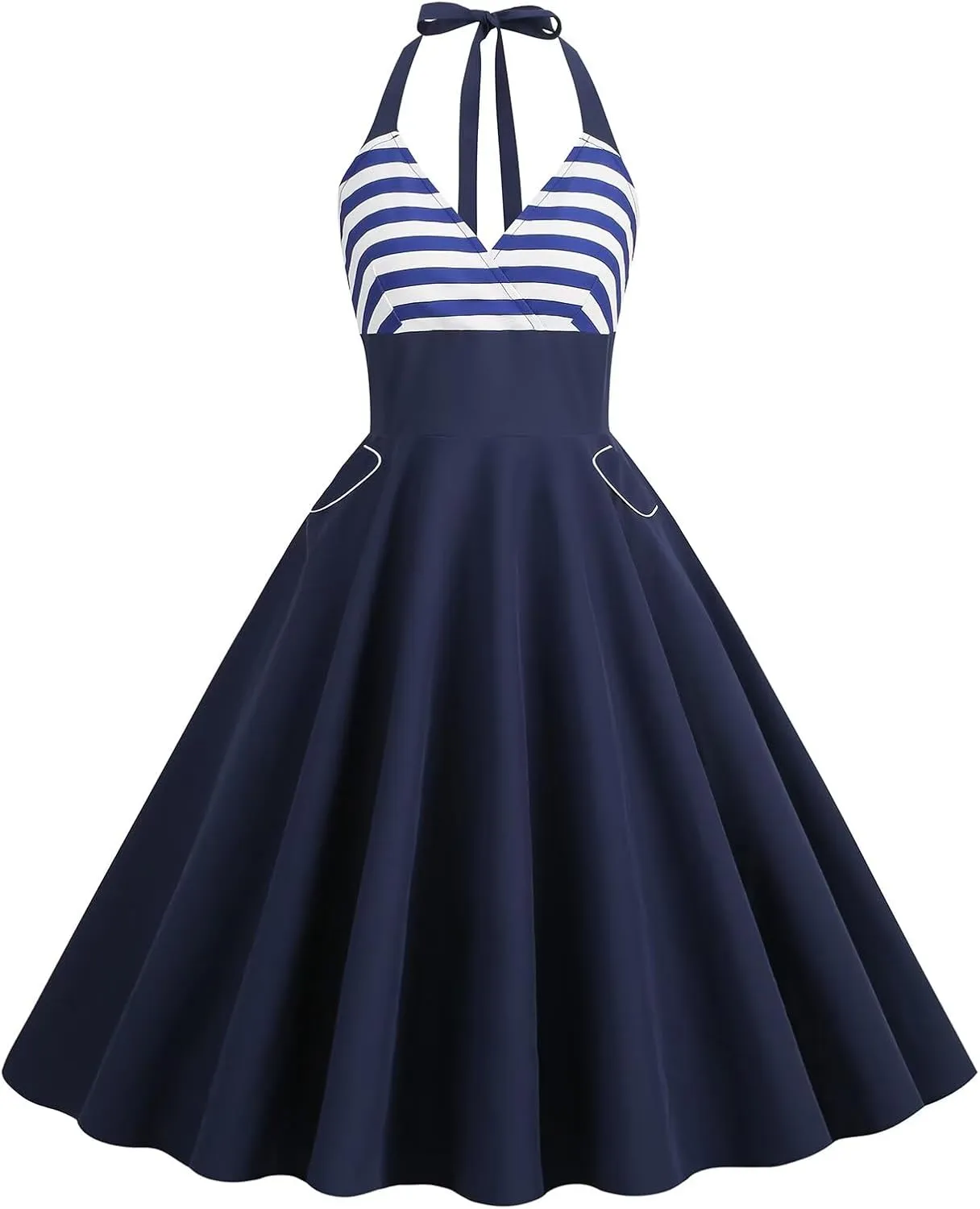 Women's 4th of July American Flag Dresses Retro 50s 60s Vintage Sleeveless Cocktail Swing Dress Patchwork Midi Dress