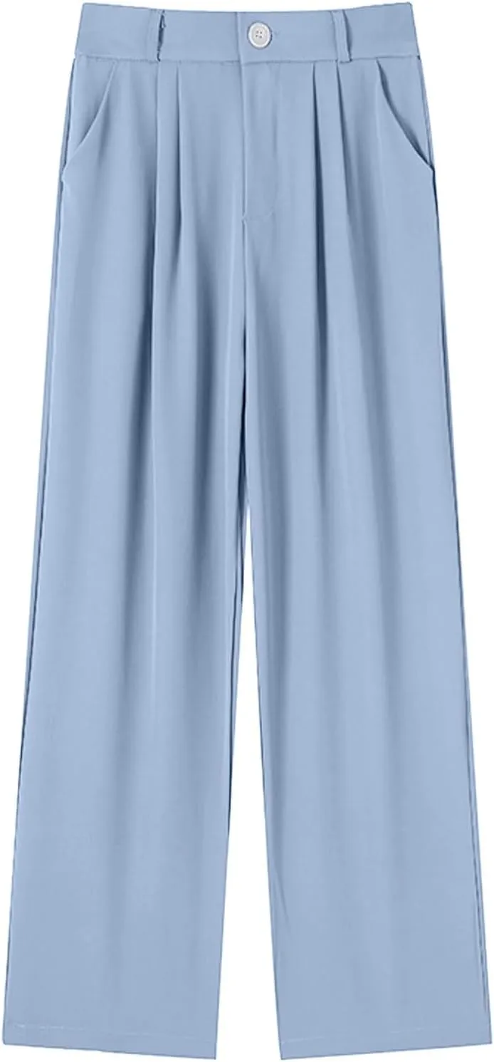 Women's Cotton Linen Summer Loose Flowy Pants Elastic Waist Lounge Pants Slim-Fit Pant Trousers Business Work