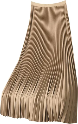 Women's Flowy Long Skirt Casual Satin Fashion Outfits Dresses Pleated A-Line Plus Size Swing Flare Midi Skirt
