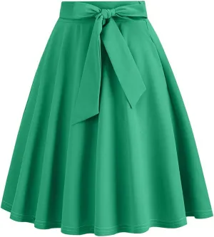 Women's High Waist A-Line Pockets Skirt Skater Flared Midi Skirt Vinage Skirt Coctail Party Short Skirts
