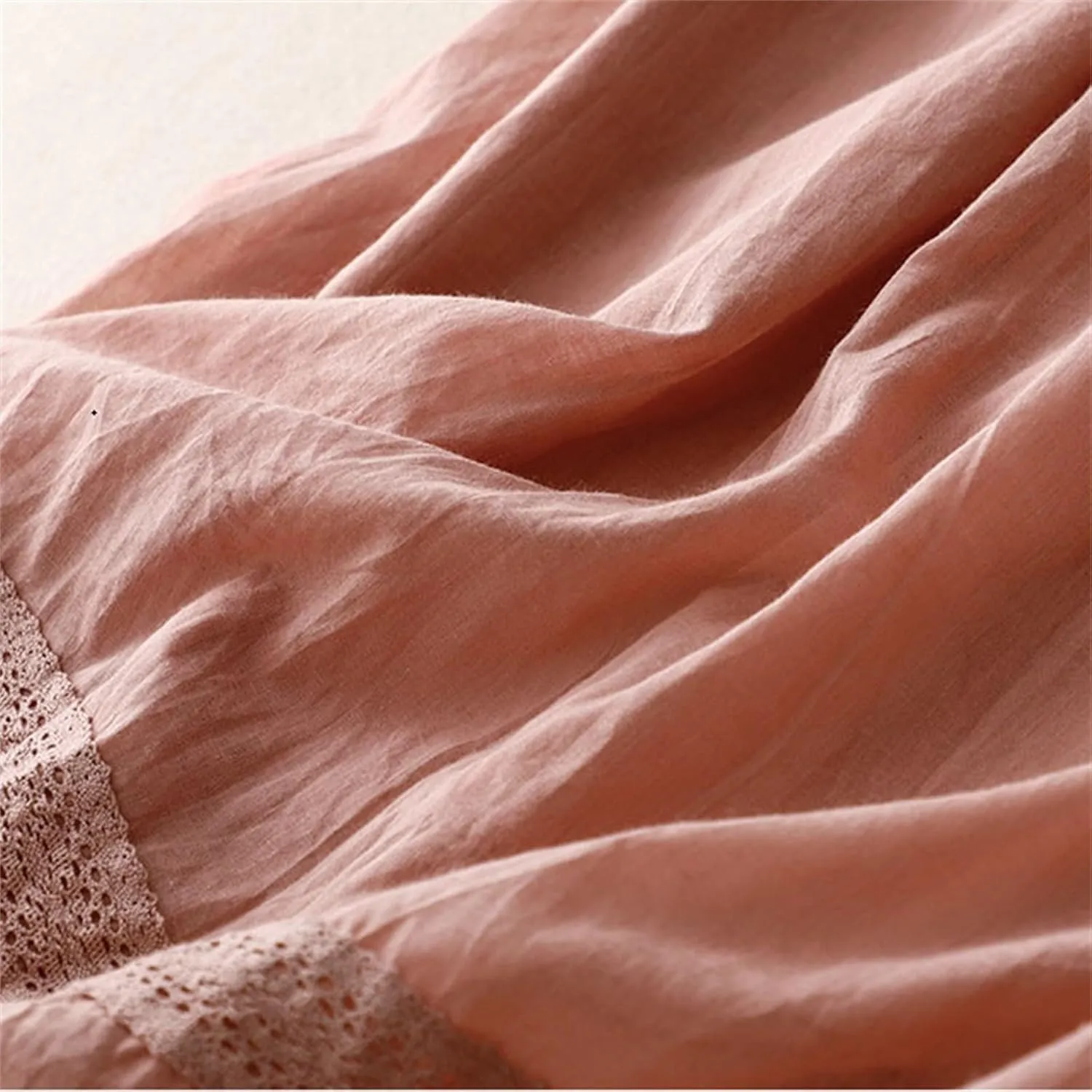 Women's Lace Cotton Linen Skirt Waist A Line Beach Flowy Long Skirts Comfy Summer Vacation Outfits 2025