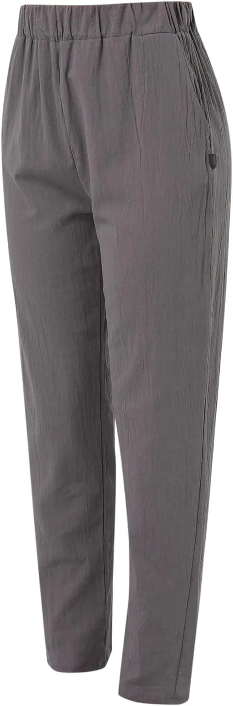 Womens Linen Summer Solid Pant Trousers High Waist Bootcut Loose Fit Pants Business Work