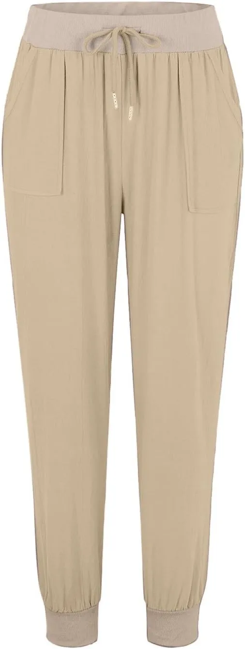Womens Linen Summer Y2K Fashion Palazzo Pants High Waist Straight Loose Fit Palazzo Pants Vacation