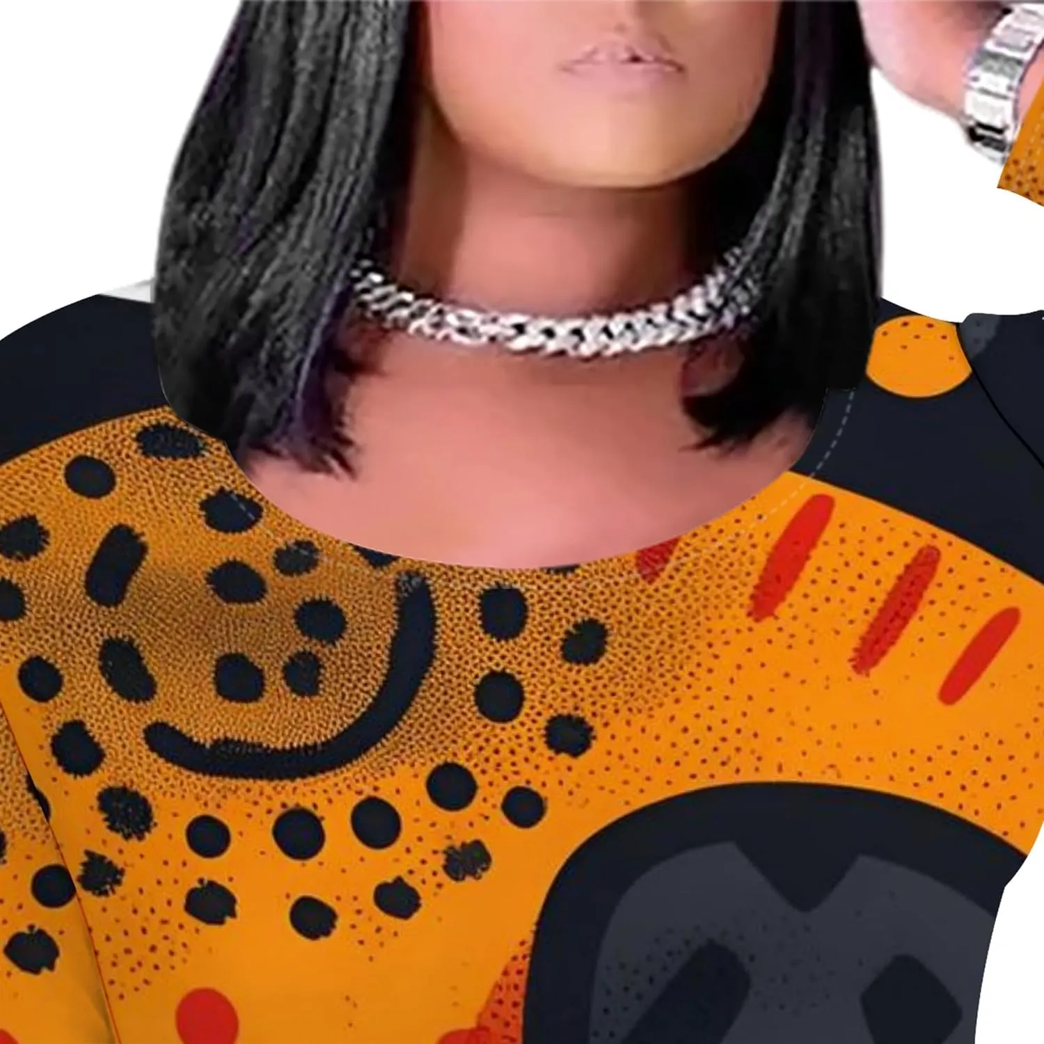 Women's Plus Size African Ethnic Style Maxi Dress Long Sleeve Tank Dress Autumn T Shirt Beach Maxi Dress with Pockets