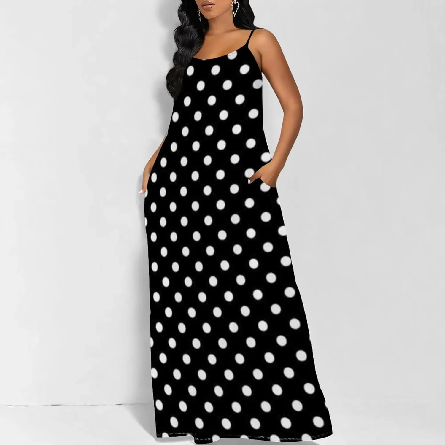 Women's Plus Size Purple Maxi Dress with Pockets