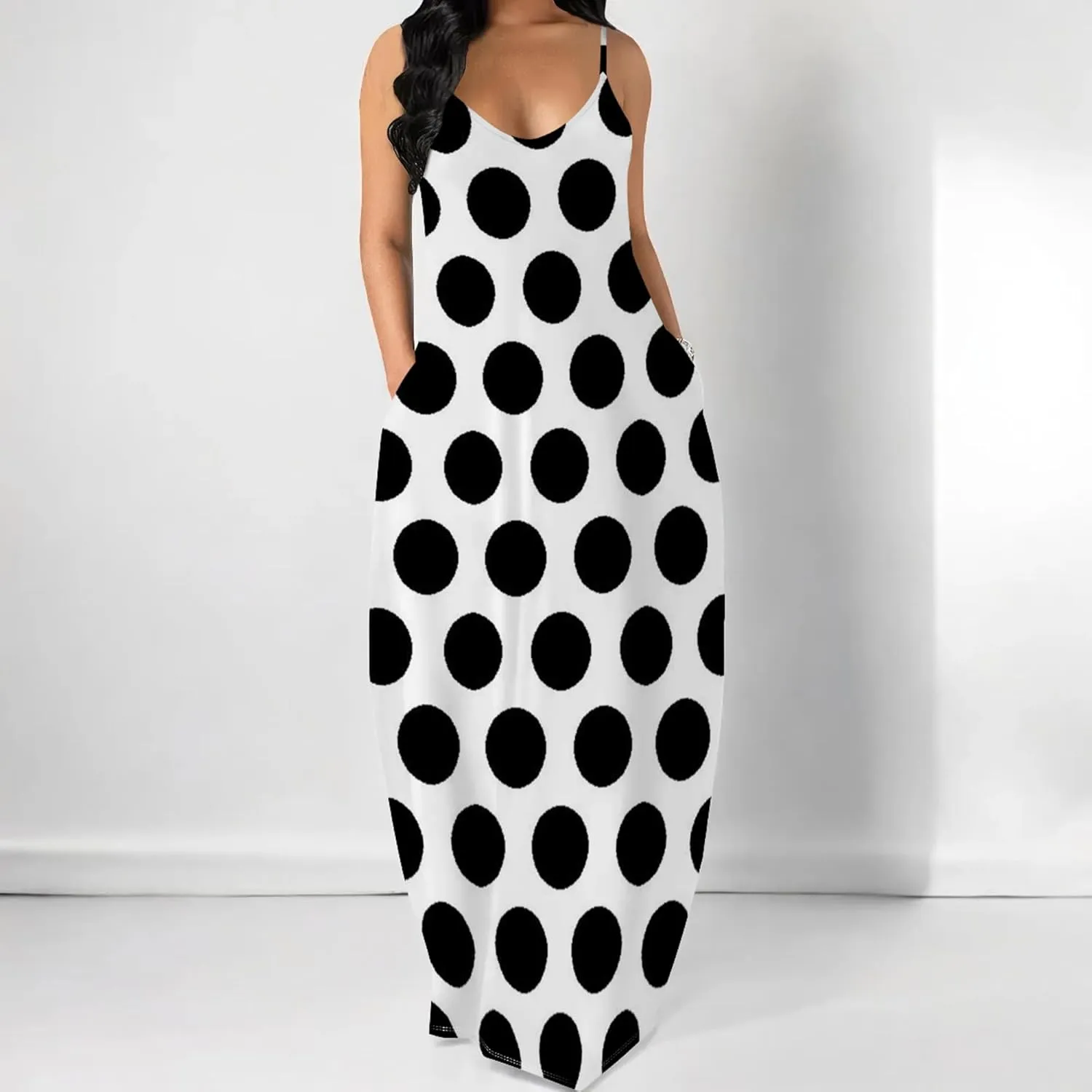 Women's Plus Size Purple Maxi Dress with Pockets