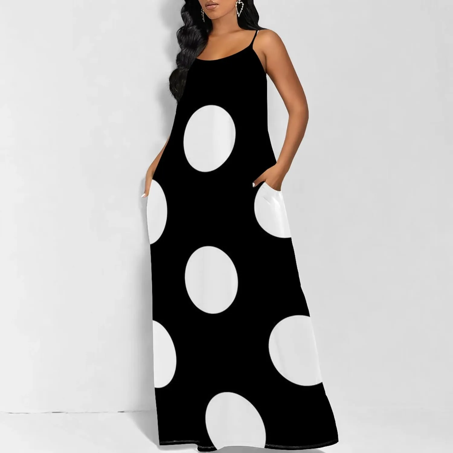 Women's Plus Size Purple Maxi Dress with Pockets