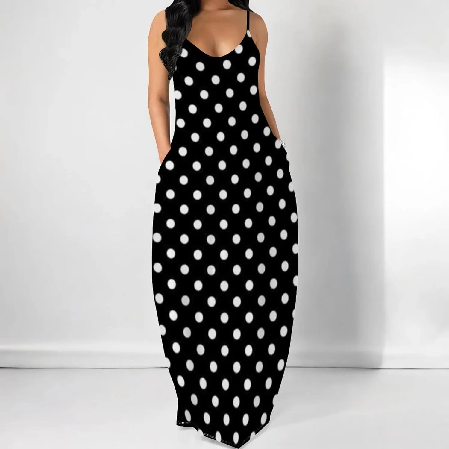 Women's Plus Size Purple Maxi Dress with Pockets