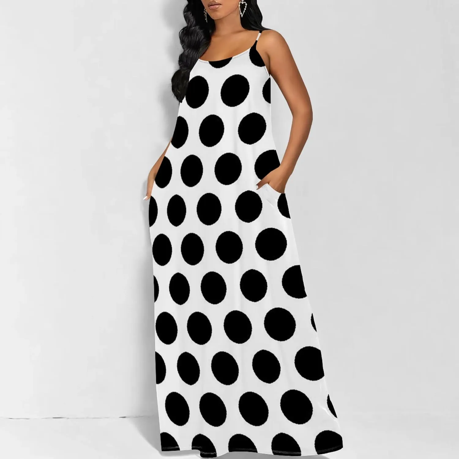 Women's Plus Size Purple Maxi Dress with Pockets