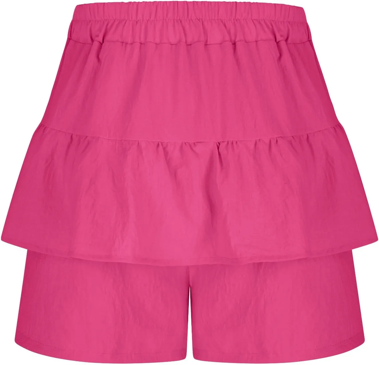 Womens Ruffle Skorts Casual Trendy High Waisted Skirts Inner Shorts Summer Solid Pleated Short Pants Lounge Clothes
