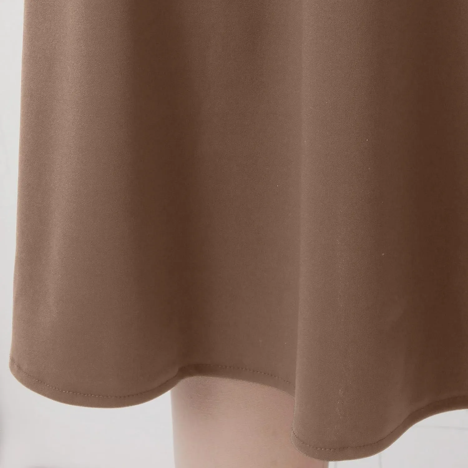 Women's Summer Boho Flowy Midi Skirt Lightweight Casual High Waisted Flared A Line Pull On Work Knee Length Skirts