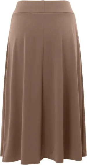 Women's Summer Boho Flowy Midi Skirt Lightweight Casual High Waisted Flared A Line Pull On Work Knee Length Skirts