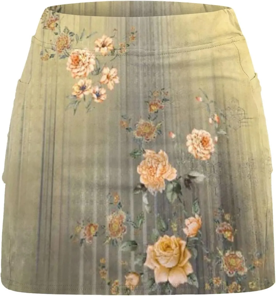Womens Tennis Skirts with Pockets Tummy Control Floral Print Mini Skirt Workout Running Athletic Sports Golf Skorts Plus Size