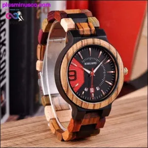 Wooden Watches for Men with Wood Strap Date Display Quartz