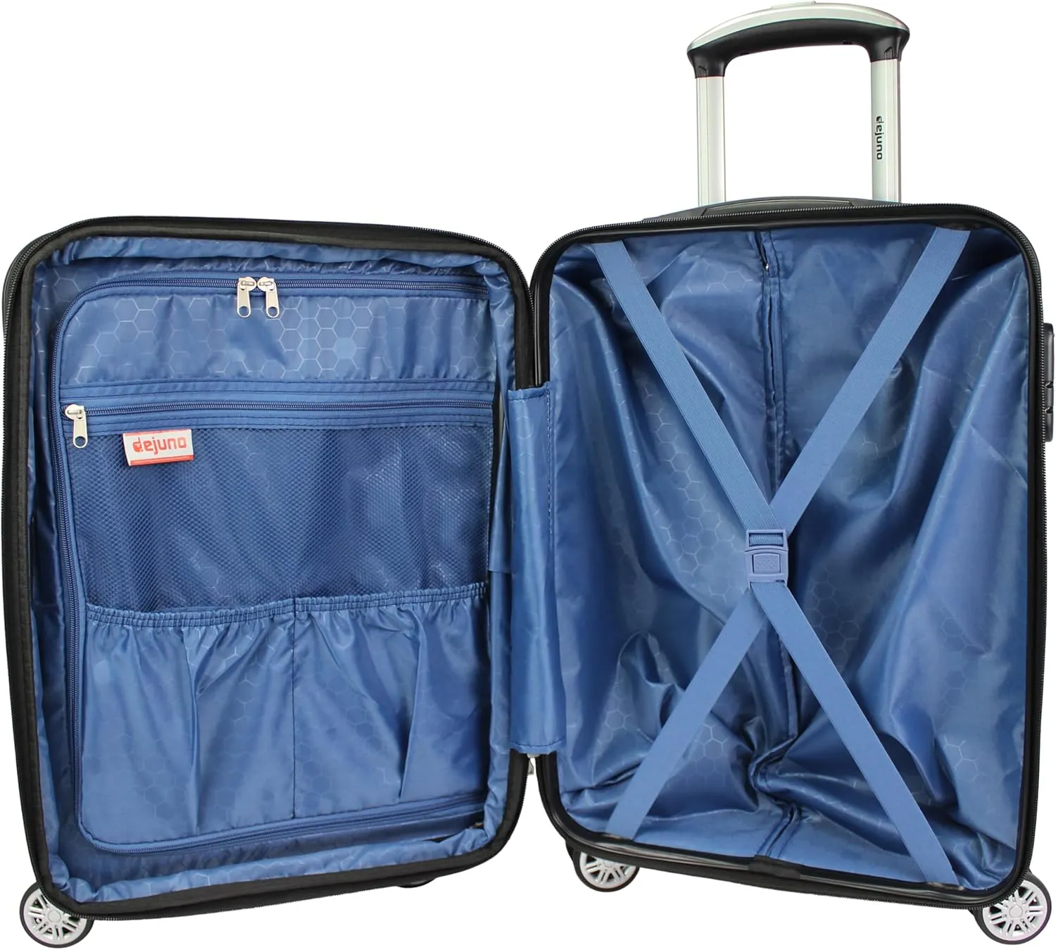 World Traveler Dejuno Compact Luggage with Laptop Pocket-Black, Carry-On 20-Inch