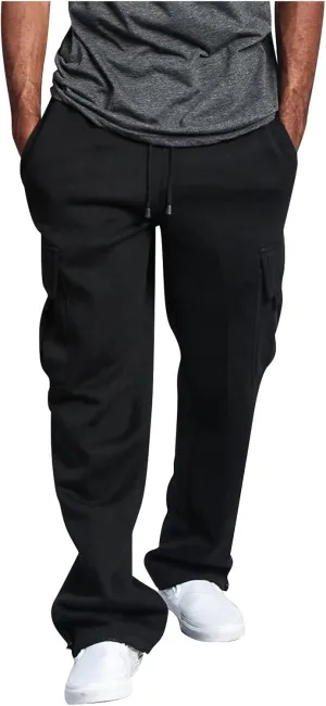 Ymosrh Mens Pants Relaxed Fit Overalls Drawstring Multi Pocket Casual Pants Hiking Cotton Twill Combat Pants Stretch