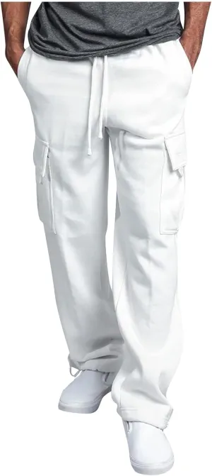 Ymosrh Mens Pants Relaxed Fit Overalls Drawstring Multi Pocket Casual Pants Hiking Cotton Twill Combat Pants Stretch