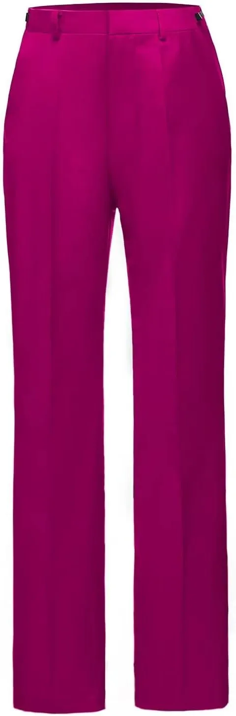 YUVUXE Women's Classic Fit Pink Solid Polyester Business Suit Set - Blazer & Pants - Working Women, Business Professionals