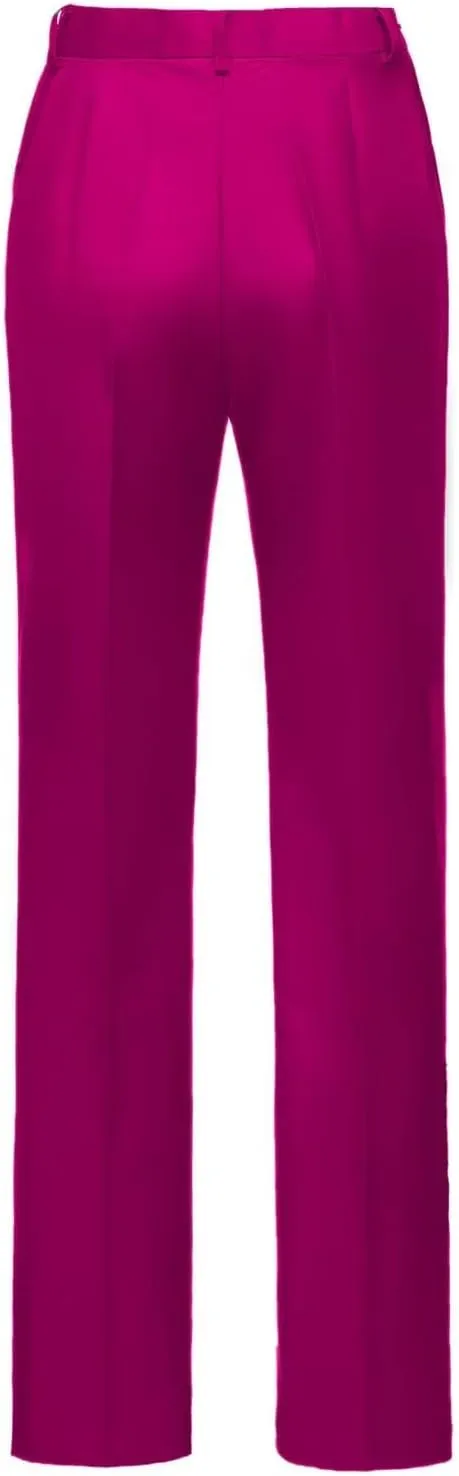 YUVUXE Women's Classic Fit Pink Solid Polyester Business Suit Set - Blazer & Pants - Working Women, Business Professionals