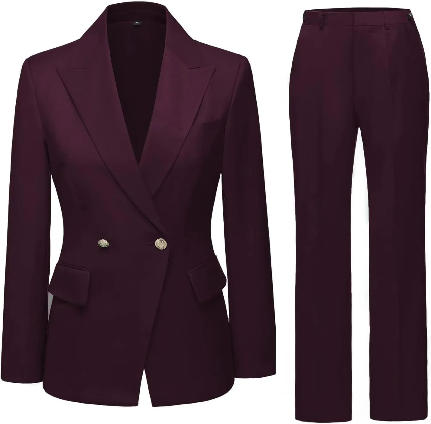 YUVUXE Women's Classic Fit Pink Solid Polyester Business Suit Set - Blazer & Pants - Working Women, Business Professionals