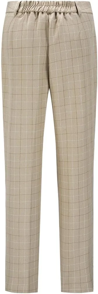 YYNUDA Women's Business Plaid Suit Set Lady 2 Piece 1 Button Office Blazer Jacket and Pants for Work